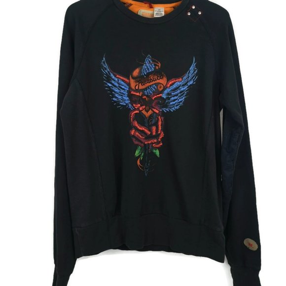 Parasuco Sweater Black Mens Printed Long Sleeve - Picture 1 of 8